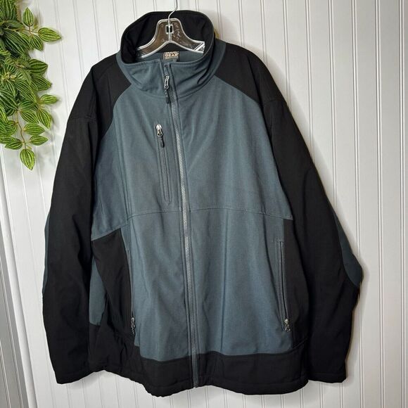 Gravel Gear Men’s Sz 2XL Insulated Soft Shell Jacket Black Gray Windbreaker NWOT - Picture 1 of 14